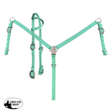 Showman ® Nylon One Ear Headstall Set Full / Teal Nylon/Synthetic Headstalls