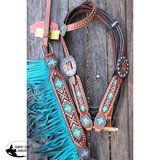 NEW! Showman ® Ombre fringe headstall and breast collar set. - Country Scene Saddlery and Pet Supplies