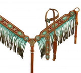 NEW! Showman ® Ombre fringe headstall and breast collar set. - Country Scene Saddlery and Pet Supplies