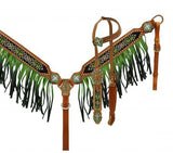 NEW! Showman ® Ombre fringe headstall and breast collar set. - Country Scene Saddlery and Pet Supplies