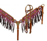 NEW! Showman ® Ombre fringe headstall and breast collar set. - Country Scene Saddlery and Pet Supplies