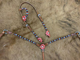 Showman ® One Ear beaded Headstall and Breast collar Set - Country Scene Saddlery and Pet Supplies
