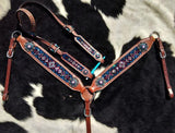Showman ® One ear headstall and breast collar set. - Country Scene Saddlery and Pet Supplies