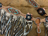 NEW! Showman ® Painted 3D Flower & Aztec Beaded . - Country Scene Saddlery and Pet Supplies