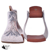Showman ® Polished Aluminum Engraved Bell Stirrups. - Country Scene Saddlery and Pet Supplies