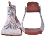 Showman ® Polished Aluminum Engraved Bell Stirrups. - Country Scene Saddlery and Pet Supplies