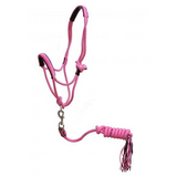 New! Showman ® Pony Braided nylon cowboy knot rope Halter with lead. - Country Scene Saddlery and Pet Supplies