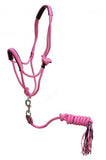 New! Showman ® Pony Braided nylon cowboy knot rope Halter with lead. - Country Scene Saddlery and Pet Supplies