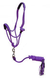 New! Showman ® Pony Braided nylon cowboy knot rope Halter with lead. - Country Scene Saddlery and Pet Supplies