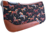 Showman ® PONY SIZE 24" x 24" Tribal Horses printed solid felt saddle pad. - Country Scene Saddlery and Pet Supplies