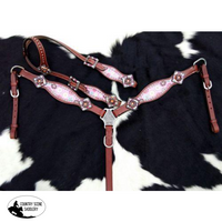 New! Showman ® Pony Size Donut Print Headstall And Breast Collar Set.