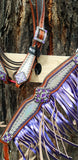 NEW! Showman ® Pony Size Headstall and breast collar set with holographic snake print and metallic color fringe. - Country Scene Saddlery and Pet Supplies