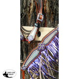 New! Showman ® Pony Size Headstall And Breast Collar Set With Holographic Snake Print Metallic Color