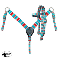 Showman ® Pony Size Nylon Headstall & Breastcollar Set With Serape Print Design.