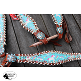 NEW! Showman ® PONY SIZE Rainbow Unicorn print headstall and breast collar set. - Country Scene Saddlery and Pet Supplies