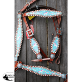 NEW! Showman ® PONY SIZE Rainbow Unicorn print headstall and breast collar set. - Country Scene Saddlery and Pet Supplies
