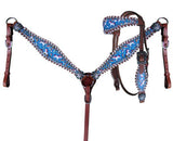 NEW! Showman ® PONY SIZE Rainbow Unicorn print headstall and breast collar set. - Country Scene Saddlery and Pet Supplies