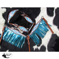 New! Showman ® Pony Size Rainbow Unicorn Print Headstall And Breast Collar Set.