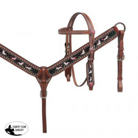 Showman ® Pony Size Unicorn Print Headstall And Breast Collar Set.