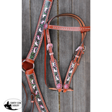 NEW! Showman ® PONY SIZE Unicorn print headstall and breast collar set.