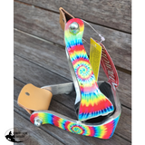 New! Showman ® Pony/Youth Rainbow Tye Dye print stirrups. - Country Scene Saddlery and Pet Supplies