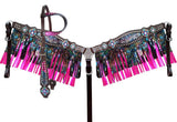 NEW! Showman ® Rainbow Inlay metallic with pink metallic . - Country Scene Saddlery and Pet Supplies