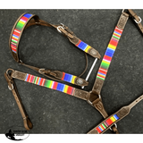 New! Showman ® Rainbow Serape Print Browband Headstall and Breast collar Set with wither strap. - Country Scene Saddlery and Pet Supplies