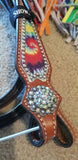 Showman ® Rainbow tie dye headstall and breast collar set. - Country Scene Saddlery and Pet Supplies