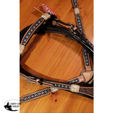 New! Showman ® Rawhide Braided Headstall and Breast collar Set with Turquoise Studs. - Country Scene Saddlery and Pet Supplies