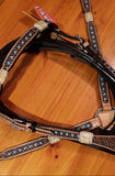 New! Showman ® Rawhide Braided Headstall and Breast collar Set with Turquoise Studs. - Country Scene Saddlery and Pet Supplies