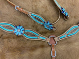 NEW! Showman ® Rawhide Laced Headstall and Breast collar Set . - Country Scene Saddlery and Pet Supplies