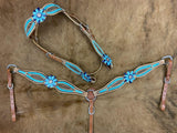 NEW! Showman ® Rawhide Laced Headstall and Breast collar Set . - Country Scene Saddlery and Pet Supplies