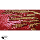 NEW! Showman ® Red and Gold Sequins Inlay Single Ear Headstall and Breast Collar Set with black suede leather fringe. - Country Scene Saddlery and Pet Supplies