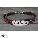 New! Showman ® Rider’s Luck Tooled Leather Wither Strap - Roper saddle
