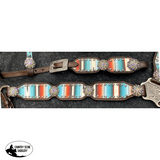 New! Showman ® Serape Southwest 2 Print One Ear Headstall and Breastcollar Set with bling conchos. - Country Scene Saddlery and Pet Supplies