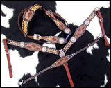 Showman ® Sunflower Tooled Leather Browband headstall and breastcollar. - Country Scene Saddlery and Pet Supplies