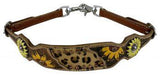 Showman ® Sunflower wither strap with hair on cheetah center. - Country Scene Saddlery and Pet Supplies