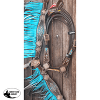 Showman ® Teal / Brown Ombre Fringe Tack Sets