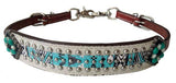 New! Showman ® Teal/White Navaho print wither strap. - Country Scene Saddlery and Pet Supplies