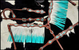Showman ® Turquoise and White leather laced. - Country Scene Saddlery and Pet Supplies