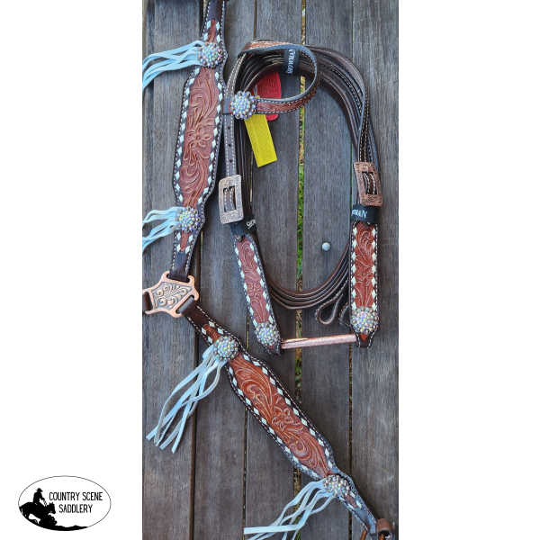 Bridle Breast Collar Headstall Tack Set 2024 Horse - CROSS Leather Rawhide Braided Futurity Knot. Cowboy Cowgirl Tack!