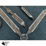 Showman ® Two-Tone Tooled Single Ear Headstall And Breast Collar Set Tack Sets
