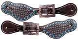 Showman ® Youth leather spur straps basketweave tooling. - Country Scene Saddlery and Pet Supplies