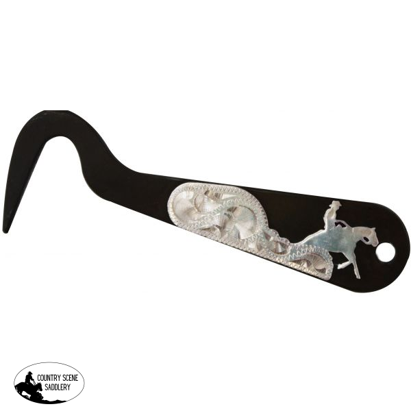 New! Showman Reining horse brown steel silver engraved hoof pick