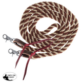 New! Showman Rustic Mocha Mohair Contest Reins - 8 Ft - Country Scene Saddlery and Pet Supplies