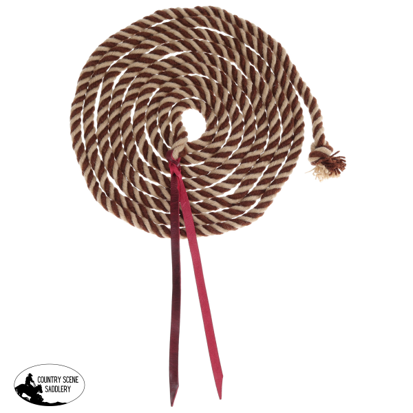 New! Showman Rustic Mocha Mohair Mecate Reins - 22 Ft