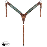 New! Showman Rustic Rose Browband Headstall and Breastcollar Set - Country Scene Saddlery and Pet Supplies