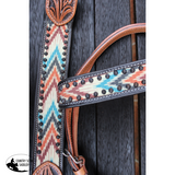 New! Showman Shockwave Browband Headstall and Breastcollar Set - Full - Tack Sets