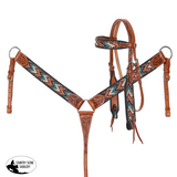 New! Showman Shockwave Browband Headstall and Breastcollar Set - Country Scene Saddlery and Pet Supplies