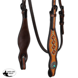 New! Showman Sierra Diamond Argentina Cow Leather Browband Headstall - Full/Cob (One Size) - #Western Bridles